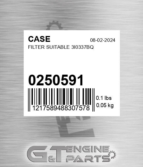 0250591 Filter Suitable 3i0337bq