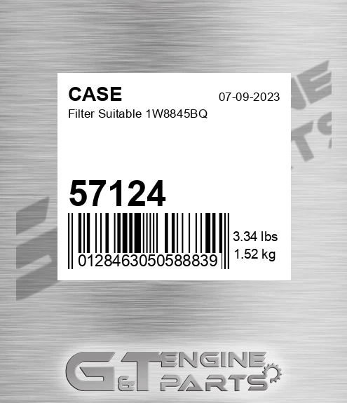 57124 CASE Filter Suitable 1w8845bq