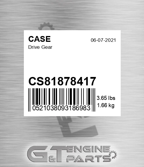 CS81878417 CASE Drive Gear