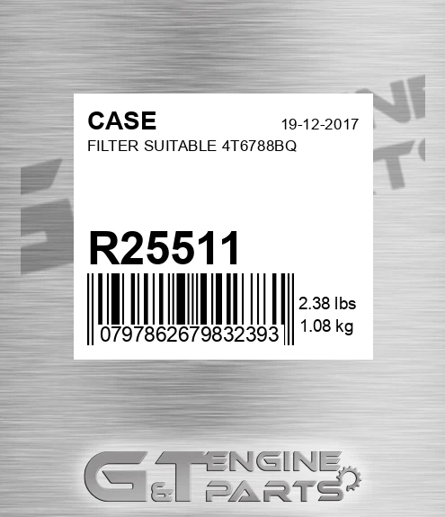 R25511 Filter Suitable 4t6788bq