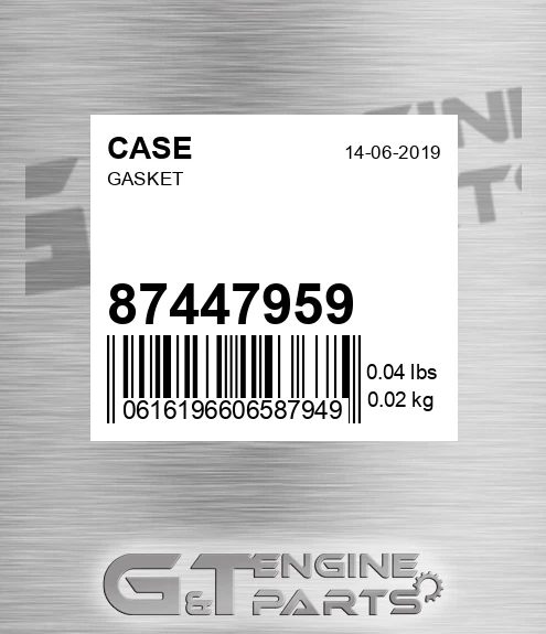 87447959 CASE Gasket