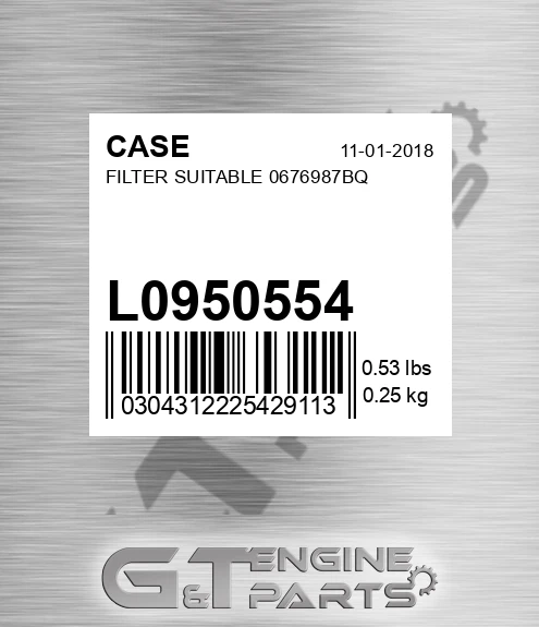 L0950554 Filter Suitable 0676987bq