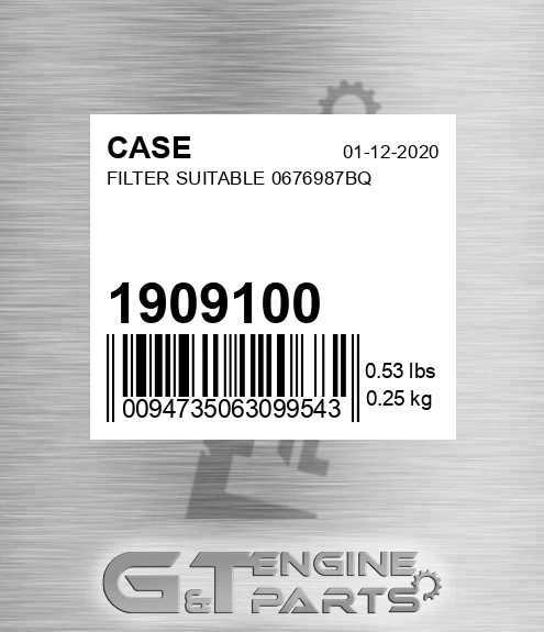 1909100 Filter Suitable 0676987bq