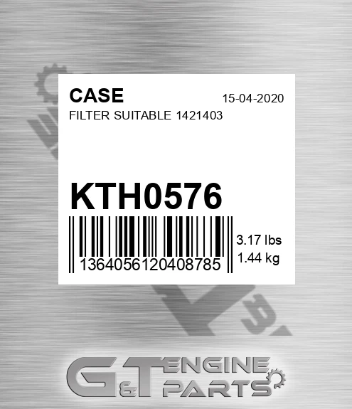 KTH0576 CASE Filter Suitable 1421403