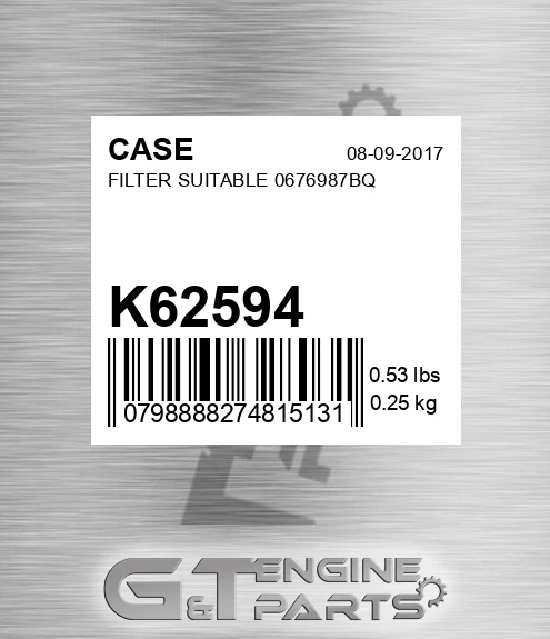 K62594 CASE Filter Suitable 0676987bq