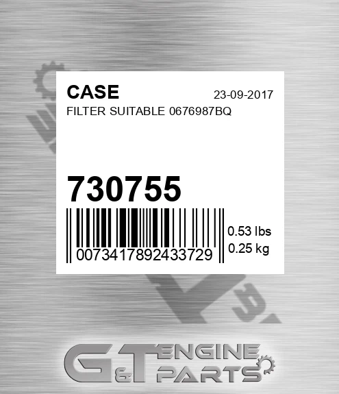 730755 Filter Suitable 0676987bq