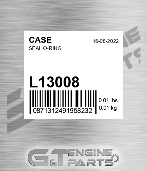 L13008 CASE Seal O-ring