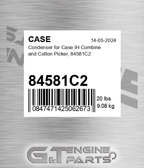 84581C2 CASE Condenser For Case Ih Combine And Cotton Picker,