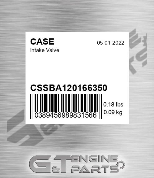 CSSBA120166350 Intake Valve