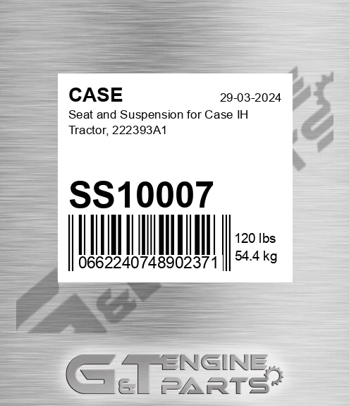SS10007 CASE Seat And Suspension For Case Ih Tractor, 222393a1