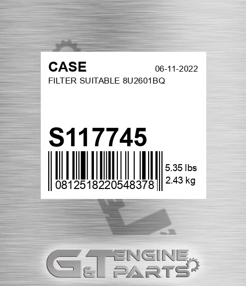 S117745 Filter Suitable 8u2601bq for CASE