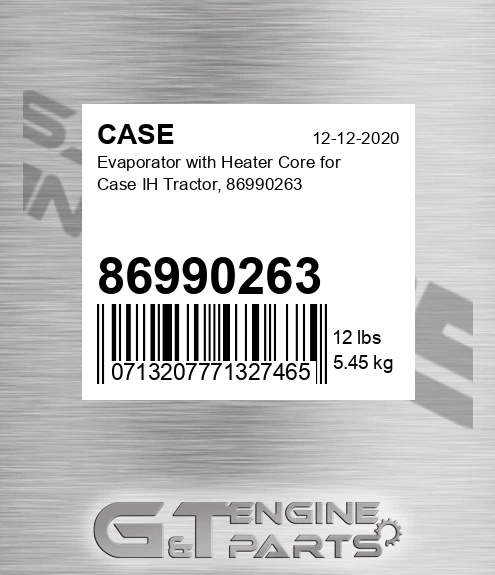 86990263 Evaporator With Heater Core For Ih Tractor,