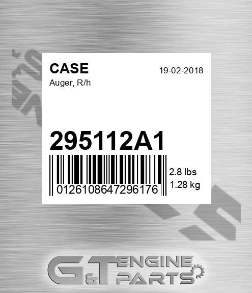295112A1 CASE Auger, R/h