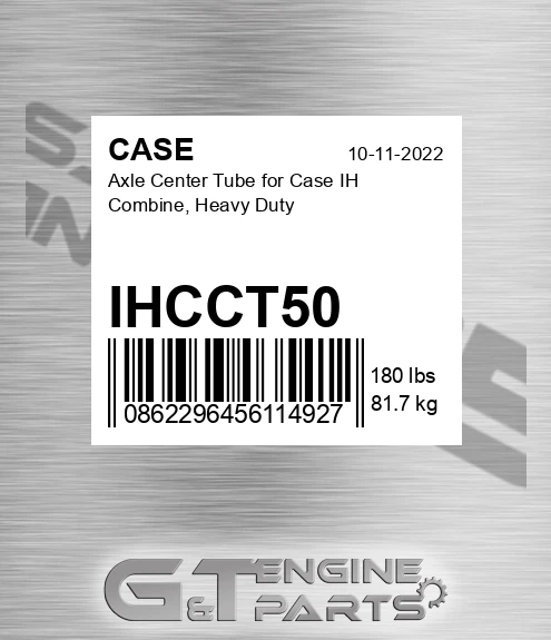 IHCCT50 Axle Center Tube For Ih Combine, Heavy Duty