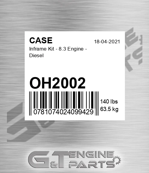 OH2002 CASE Inframe Kit - 8.3 Engine - Diesel