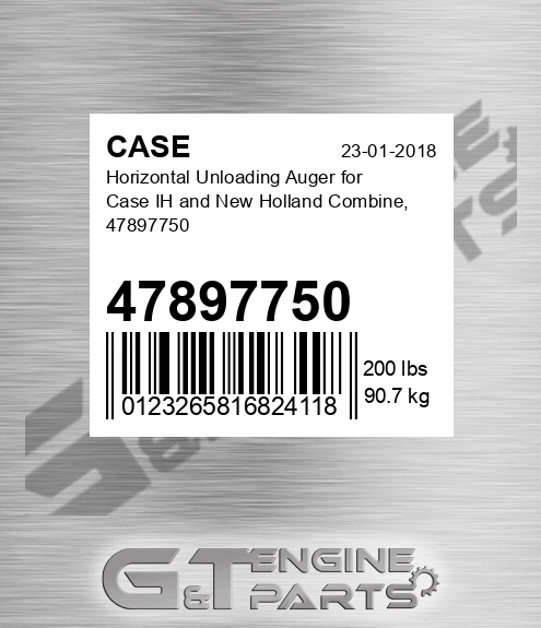 47897750 CASE Horizontal Unloading Auger For Case Ih And New Holland Combine,