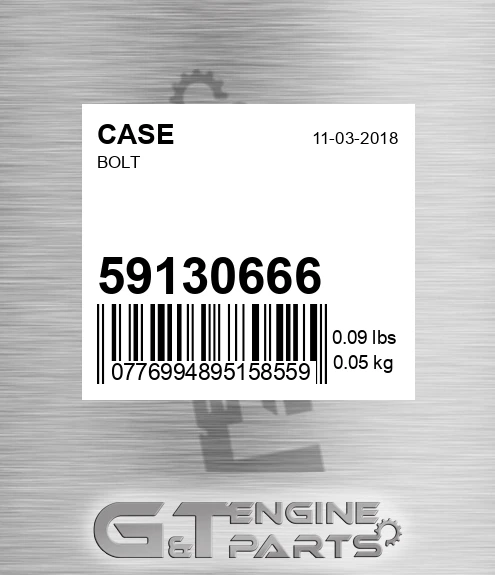 59130666 CASE Bolt
