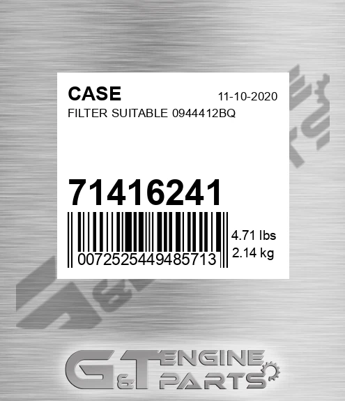 71416241 Filter Suitable 0944412bq