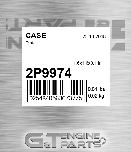 2P9974 CASE Plate