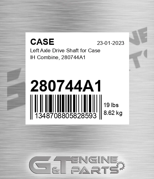 280744A1 CASE Left Axle Drive Shaft For Case Ih Combine,
