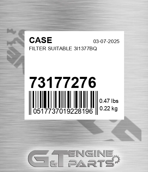73177276 Filter Suitable 3i1377bq