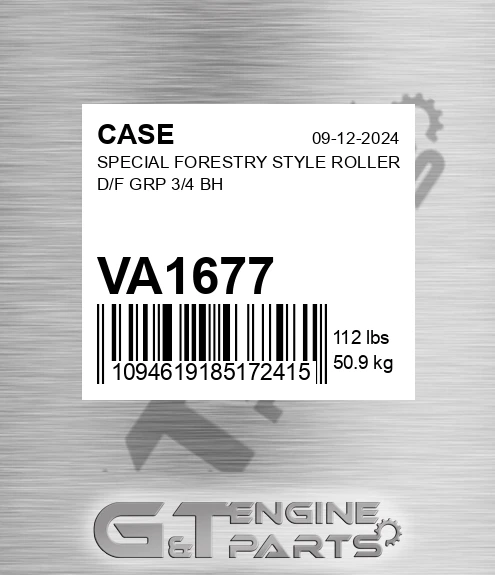 VA1677 CASE Special Forestry Style Roller D/f Grp 3/4 Bh