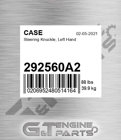 292560A2 CASE Steering Knuckle, Left Hand