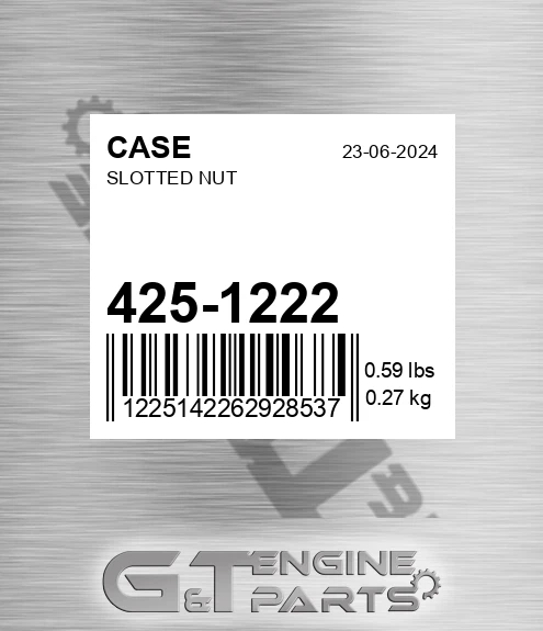 425-1222 CASE Slotted Nut