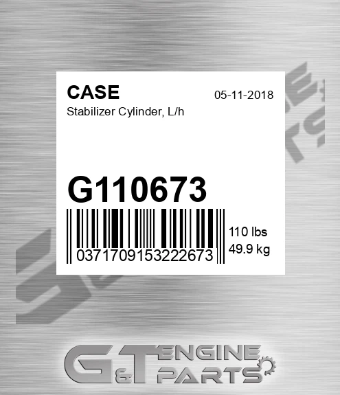 G110673 Stabilizer Cylinder, L/h