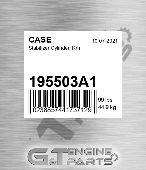 195503A1 CASE Stabilizer Cylinder, R/h