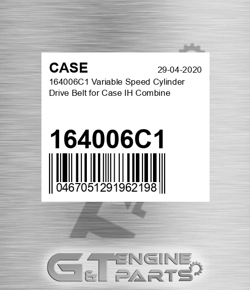 164006C1 Variable Speed Cylinder Drive Belt For Ih Combine