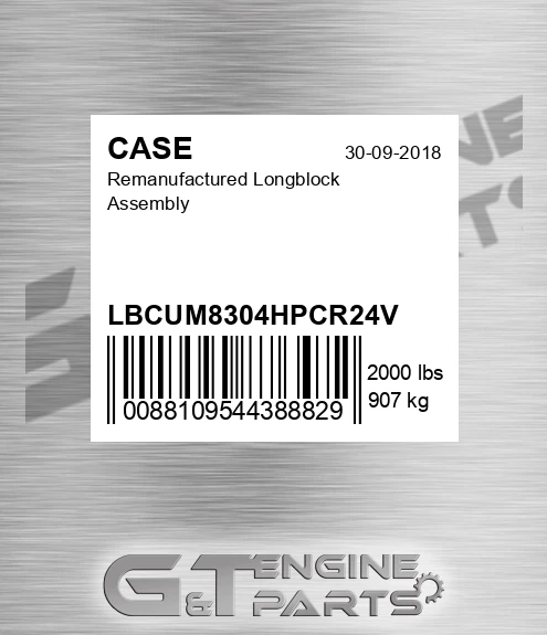 LBCUM8304HPCR24V Remanufactured Longblock Assembly