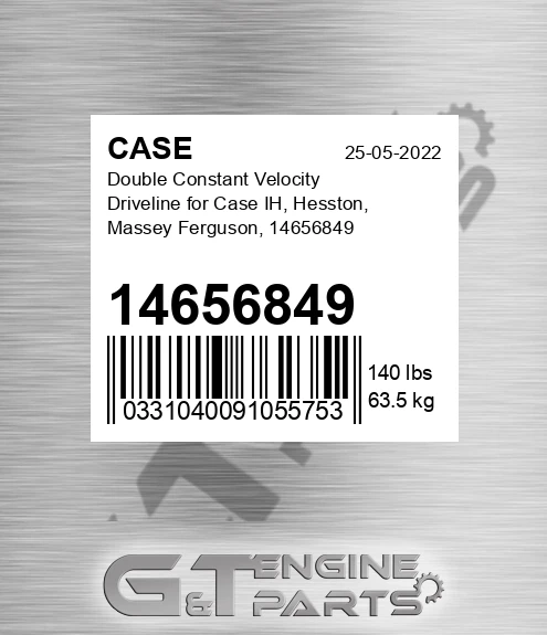 14656849 CASE Double Constant Velocity Driveline For Case Ih, Hesston, Massey Ferguson,
