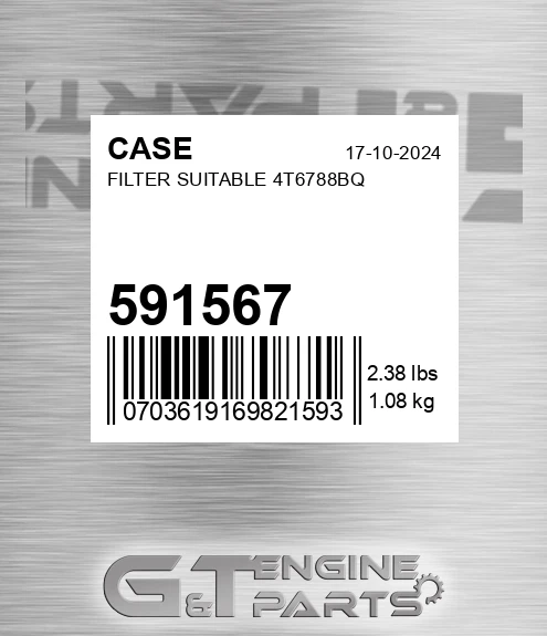 591567 Filter Suitable 4t6788bq