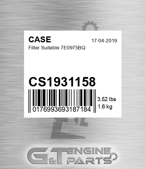 CS1931158 Filter Suitable 7e0975bq