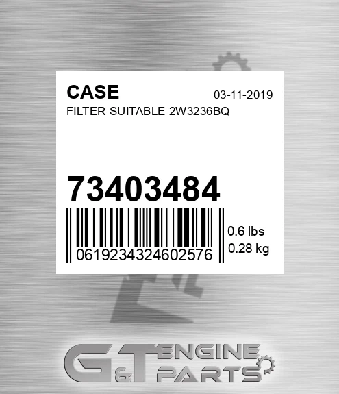 73403484 CASE Filter Suitable 2w3236bq