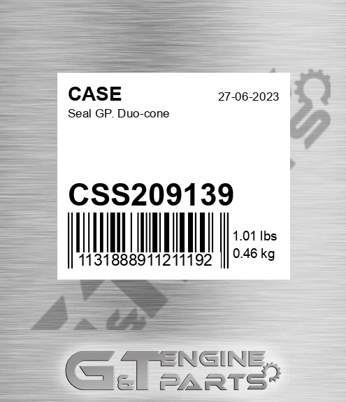 CSS209139 CASE Seal Gp. Duo-cone