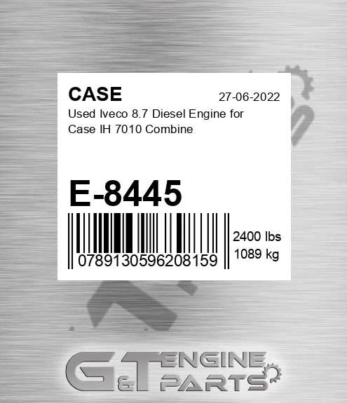 E-8445 Used Iveco 8.7 Diesel Engine For Ih 7010 Combine