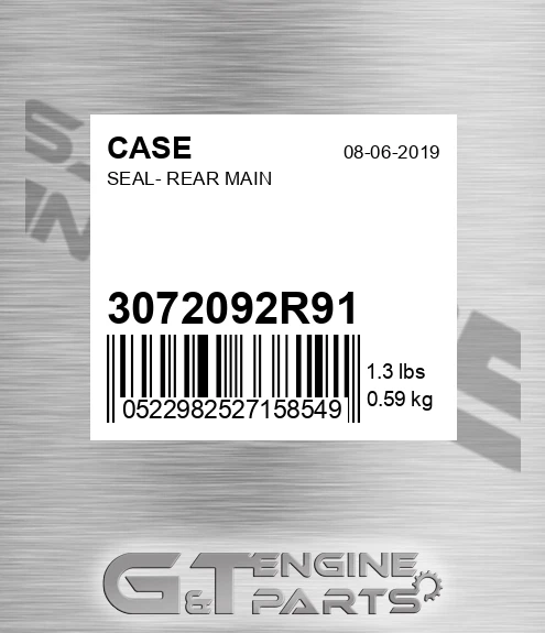 3072092R91 CASE Seal- Rear Main