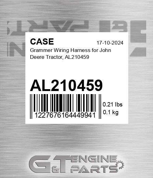 AL210459 Grammer Wiring Harness For John Deere Tractor,