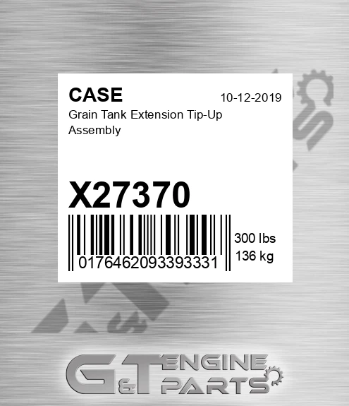X27370 Grain Tank Extension Tip-up Assembly