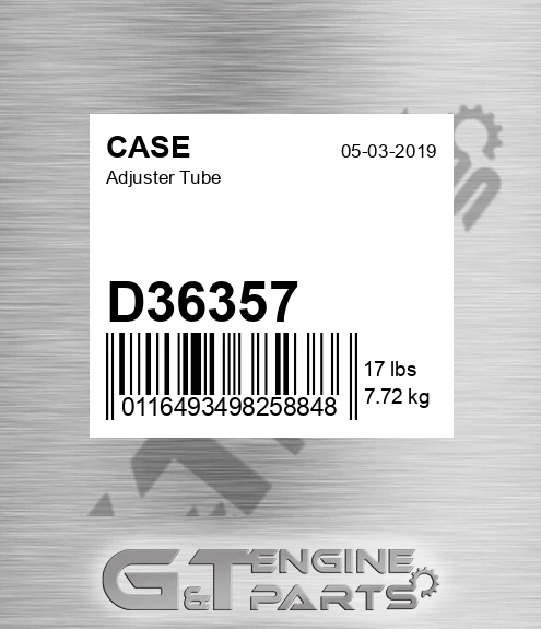 D36357 CASE Adjuster Tube