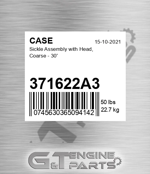 371622A3 CASE Sickle Assembly With Head, Coarse - 30'
