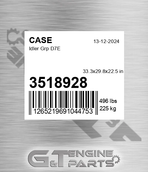 3518928 CASE Idler Grp D7e