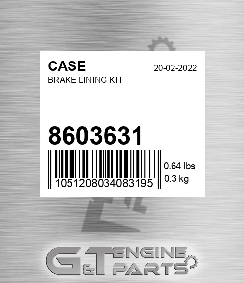 8603631 CASE Brake Lining Kit