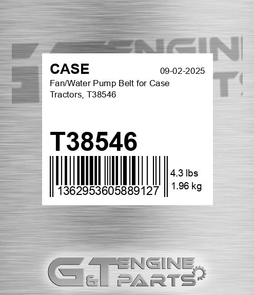 T38546 Fan/water Pump Belt For Tractors,