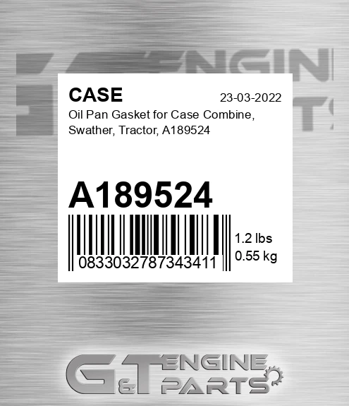A189524 Oil Pan Gasket For Combine, Swather, Tractor,