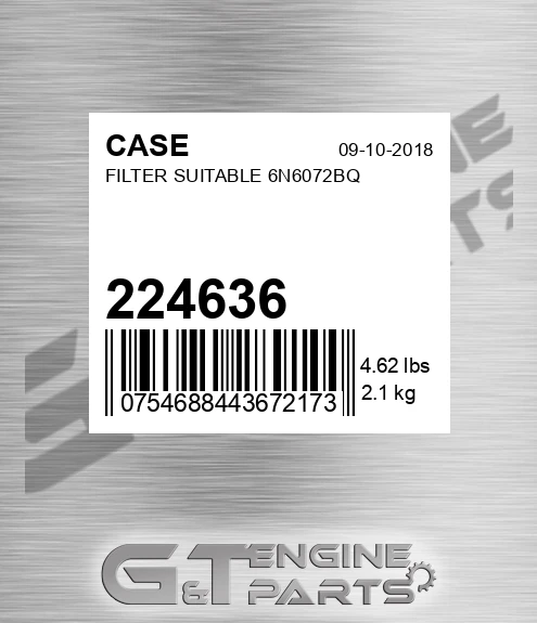 224636 CASE Filter Suitable 6n6072bq