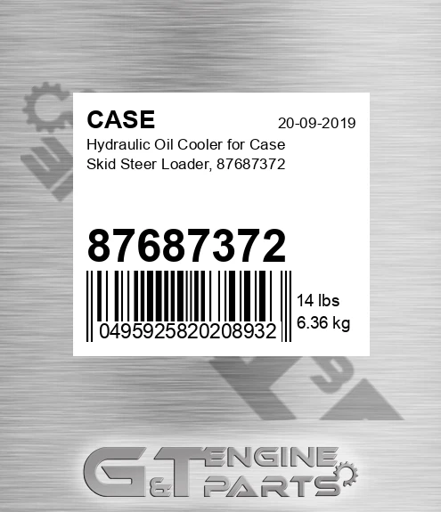 87687372 Hydraulic Oil Cooler For Skid Steer Loader,