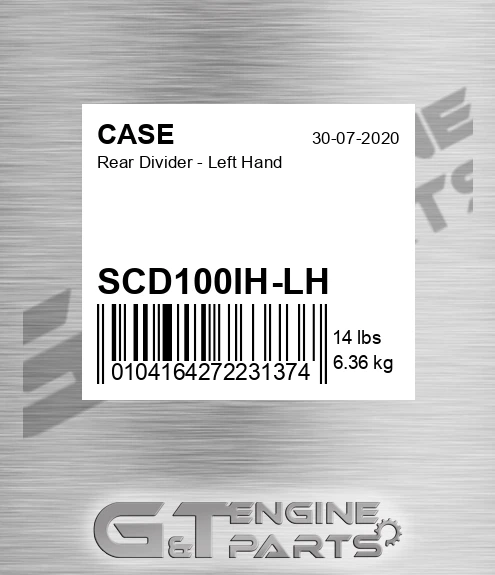 SCD100IH-LH Rear Divider - Left Hand
